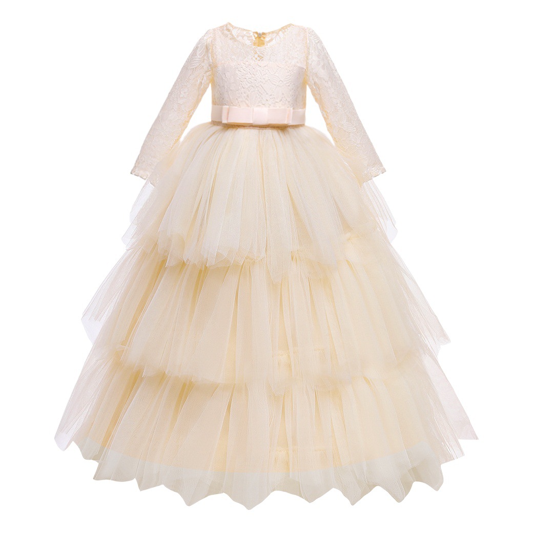 Children's catwalk dress 2025 new spring girls model host foreign style princess dress long piano performance costume
