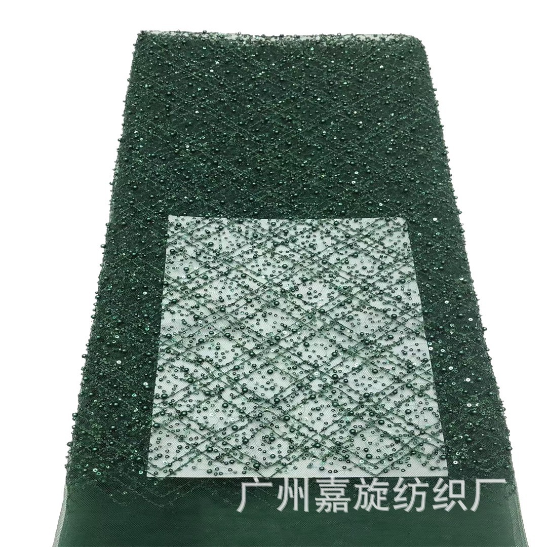 Picture of Rice Bead Sequin Lace Trim Large and Small Checkered Handmade DIY Accessories Dress Wedding Dress Fabric Wedding Lace