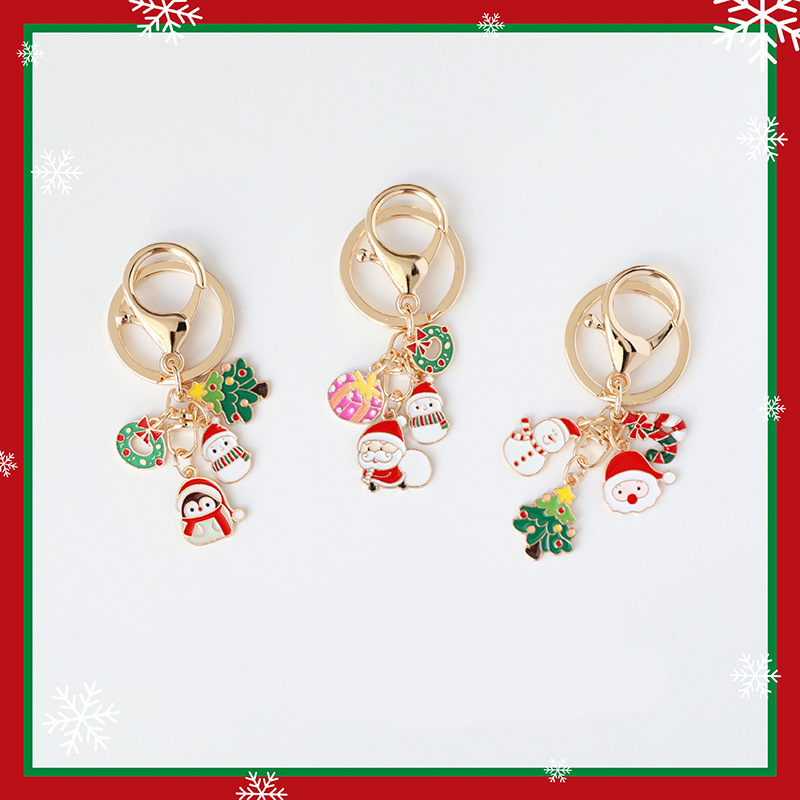 Christmas Gift Cute Keychain Couple Metal Key Chain Female AirPods Pendant Girlfriend Bag Hanging Ornaments