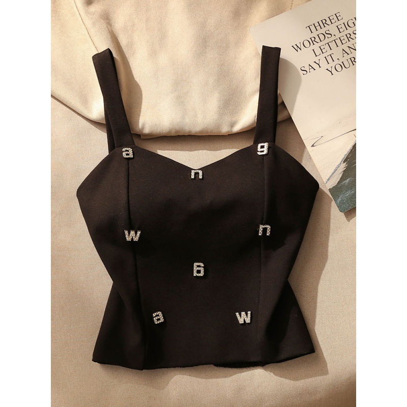 French Camisole Women's Inner Vest Summer 2024 New Style Spice Girls Sexy Slim-Fit Top with Chest Pad Design Sense Strapless Top