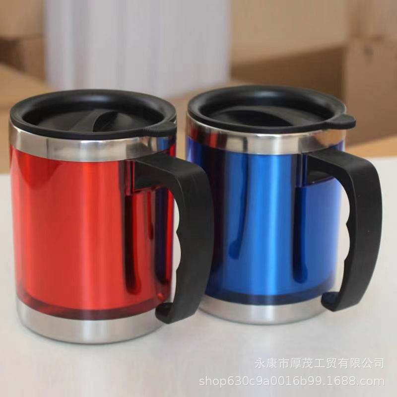 New business mug stainless steel creative coffee office handle custom logo gift mug