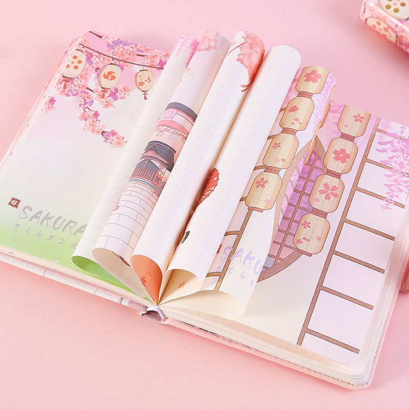 Picture of 50k Yingzhi Overture Leather Magnetic Buckle Book Creative Notebook Color Page Illustration Girl's Hand Book Student Hardcover Book