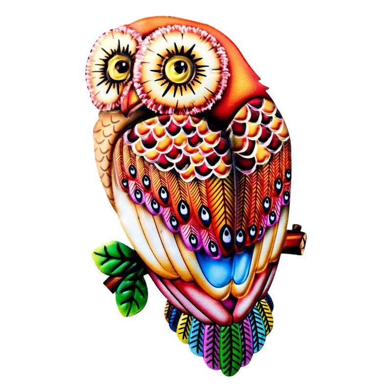 New Cross-border New Owl 4 Color Wall Decoration Iron Crafts Hanging Ornaments Home Decoration