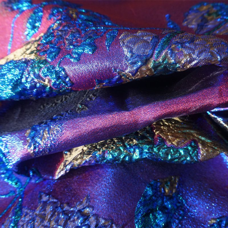 New Woven Foaming Embossed Plant Gold Silk Multi-Color Jacquard Fabric Women's Dress Dress Luggage Clothing