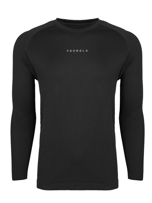 YOUNGLA American Men's Long Sleeve T-Shirt Autumn New Bodybuilding Sports Fitness Quick Dry Breathable Stretch Tights