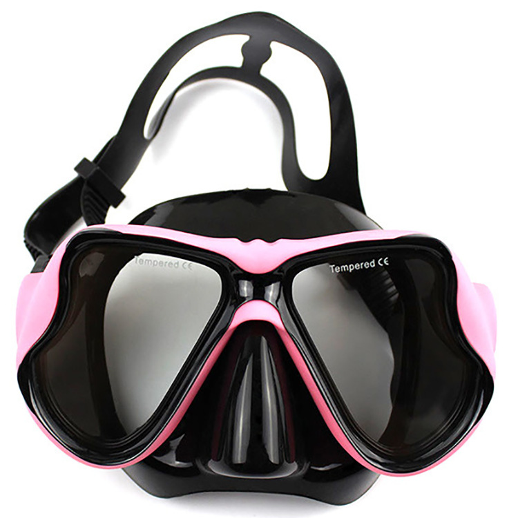 Picture of Large frame diving goggles snorkeling myopia lens diving mask liquid silicone PVC diving goggles tempered glass