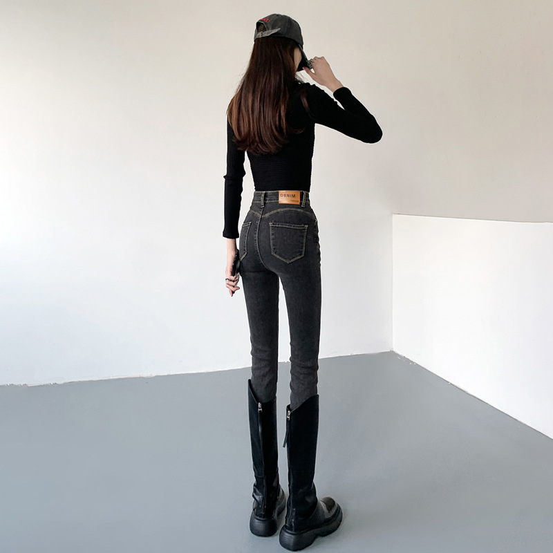 Picture of High Waist Jeans Women's Spring and Autumn 2023 New Tight Slimming Stretch Pencil Slim-Fit Small Feet Long Trendy Pants