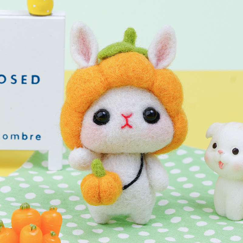 Picture of Little White Rabbit adult handmade diy creative gift hands-on sewing homemade material package wool felt pokes