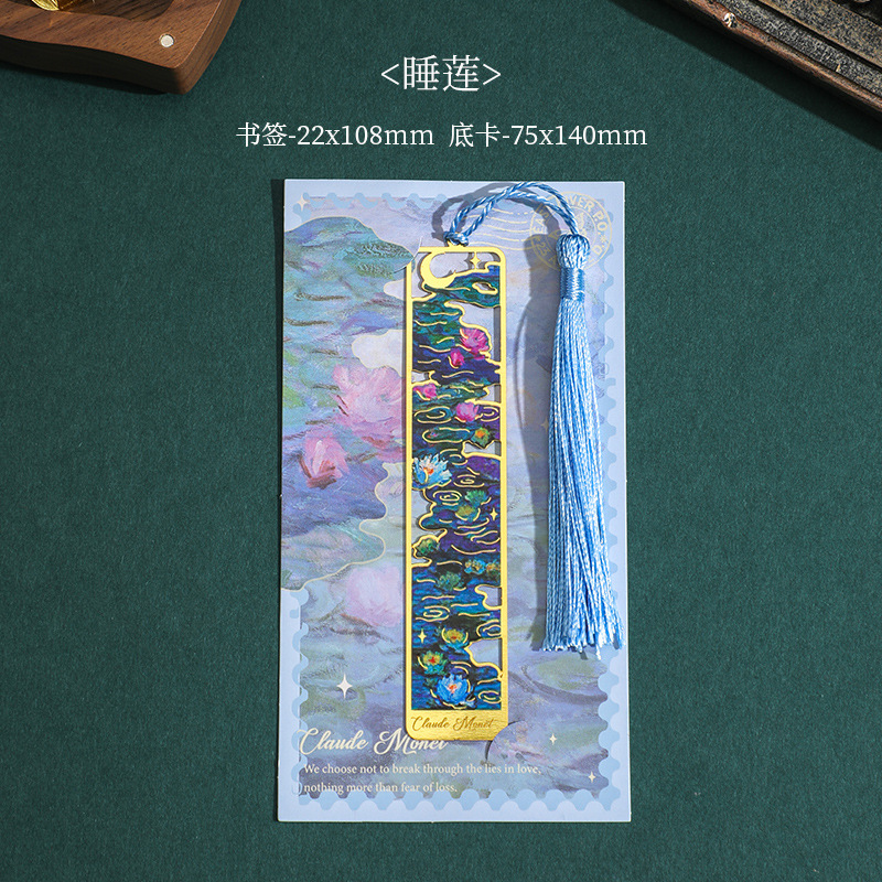 Picture of Yujian Eslite Flower Plumping Series Bookmark Creative Retro Famous Painting Metal Handbook Pendant Reading Book Holder