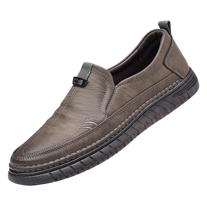Men's Daily Casual Leather Shoes, Men's Soft Leather Soft Sole Lazy Slip-On Shoes, Flats, Loafers, Leather Shoes 8828