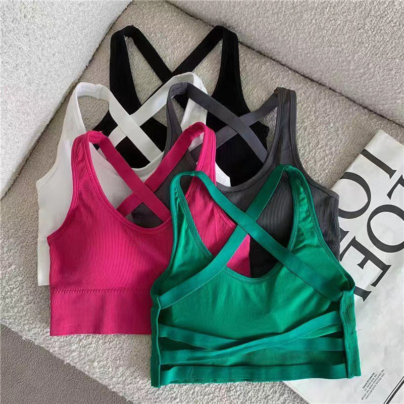 Hot Girl Sexual Beautiful Back Underwear Female Student Anti-Light Band Chest Pad Base Tube Wrap Chest Sports Camisole
