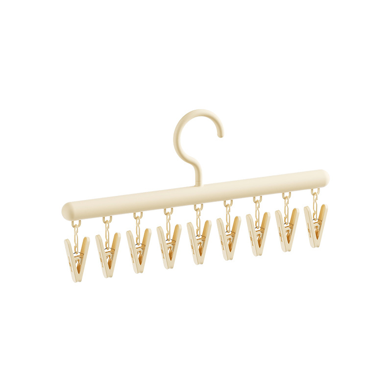 Picture of Household Hanger with Clip High Color Value Seamless Clamp Clothes Hanger Multifunctional One-Fit Plastic Underwear Socks Clip