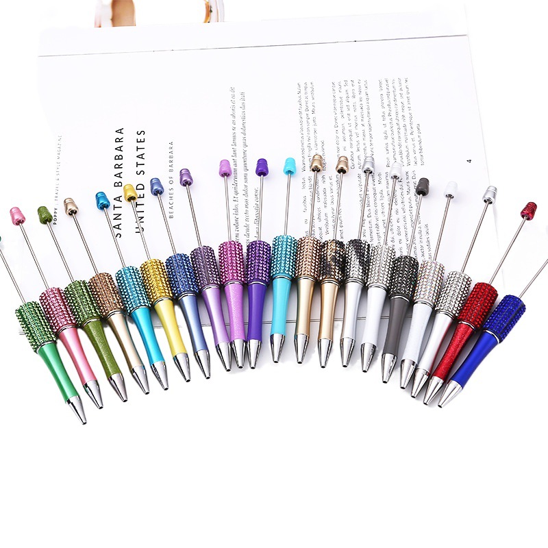 DIY rhinestone beaded pen gradient color diamond Diamond ballpoint pen handmade beaded advertising gift pen in stock wholesale