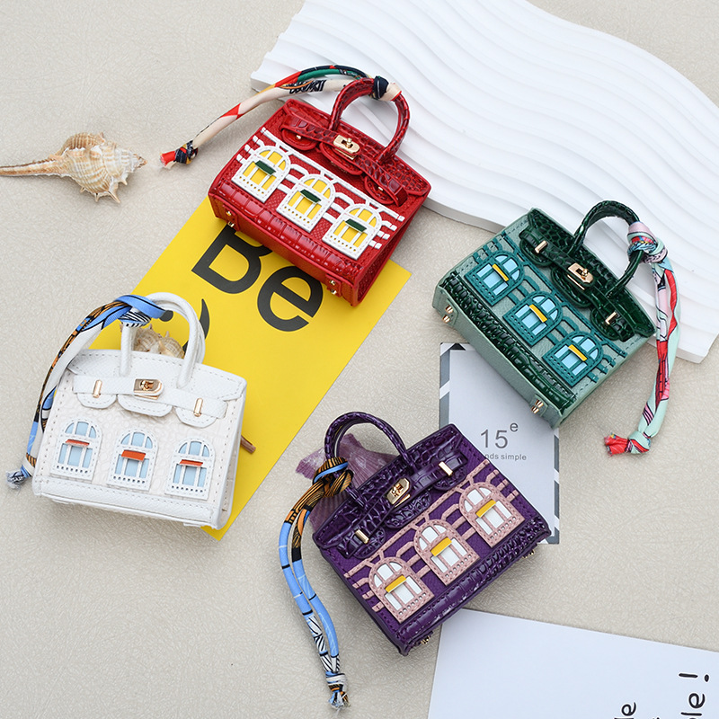 Fashion Mini House Bag Car Key Bag Pendant Platinum Small Window Bag Pendant Lipstick Bag Headphone Bag Wholesale