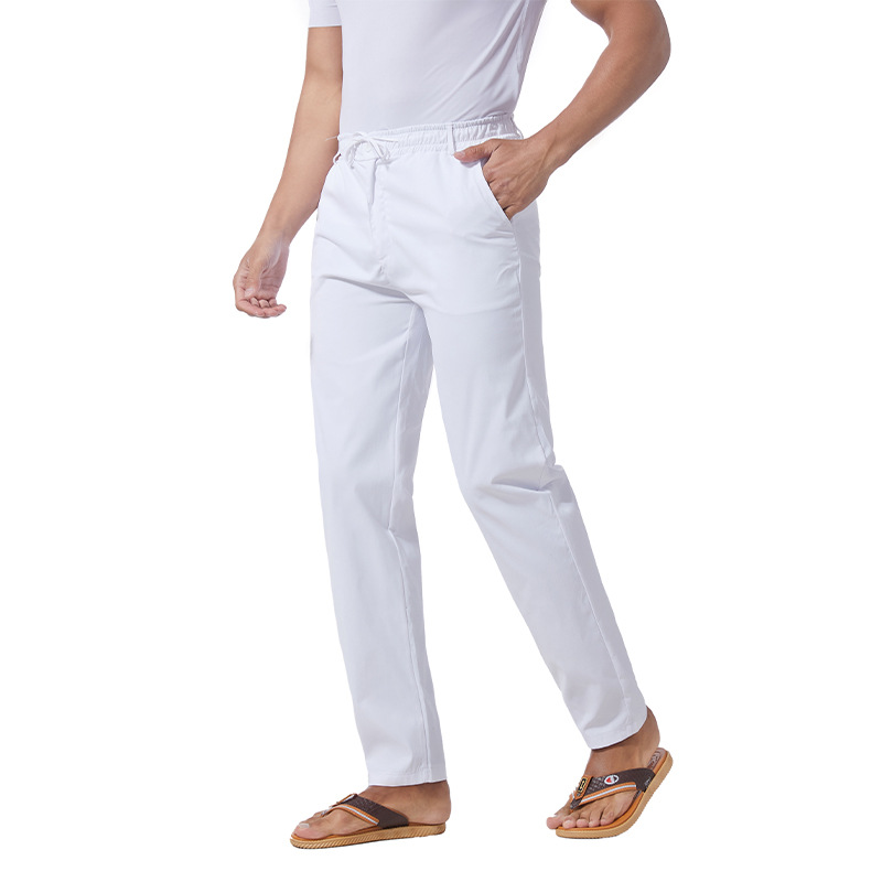 Picture of 2022 summer casual pants men's loose straight overalls long pants men's thin work Business stretch pants men