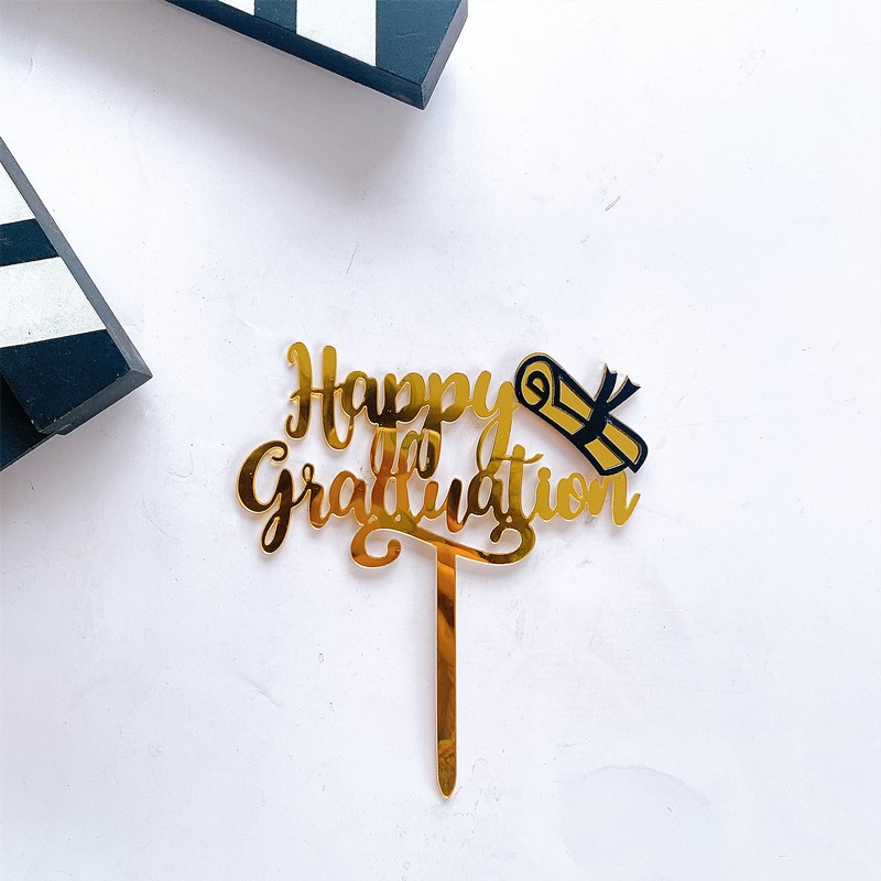 Picture of Acrylic Graduation Season Cake Decoration Insert Student Graduation Ceremony Cake Insert Flag Internet Celebrity Cake Decoration
