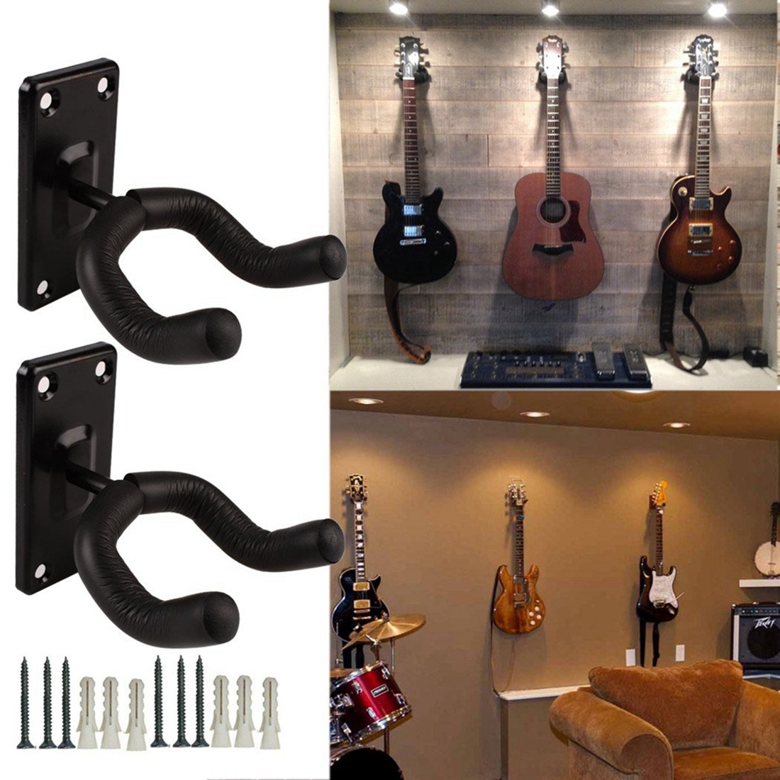 Picture of Guitar hook wall hook violin erhu ukulele rack +5 Pick + pick clip