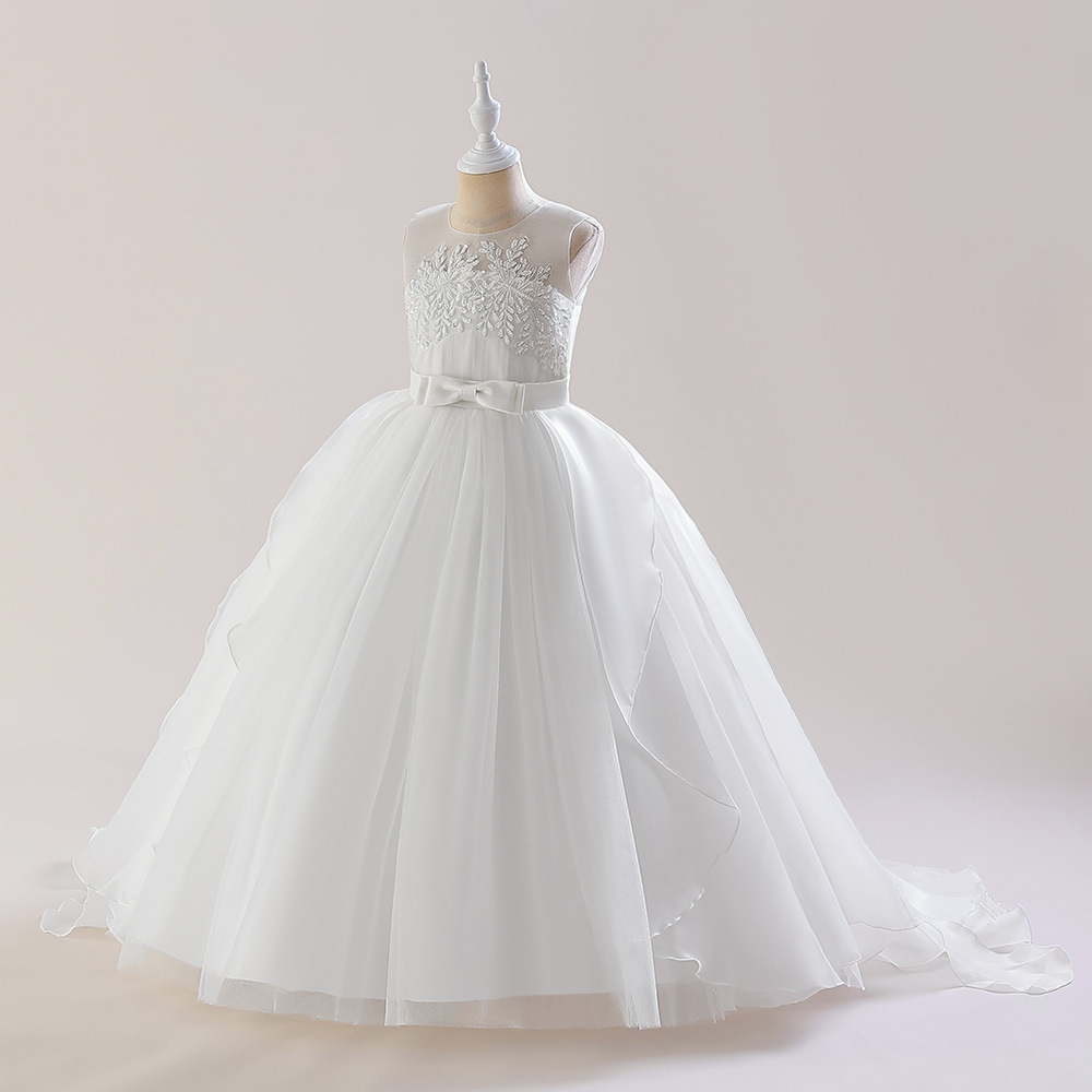 Picture of Children's Western-style Princess Dress Poncho Girl's Show Evening Dress Trailing Girl's Host Piano Performance Dress