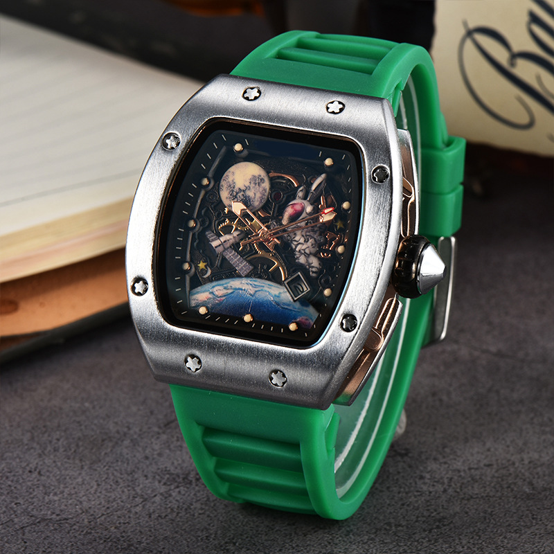 Picture of Factory wholesale foreign trade new barrel-shaped space astronaut luminous hollow tourbillon fashion men's wrist watch