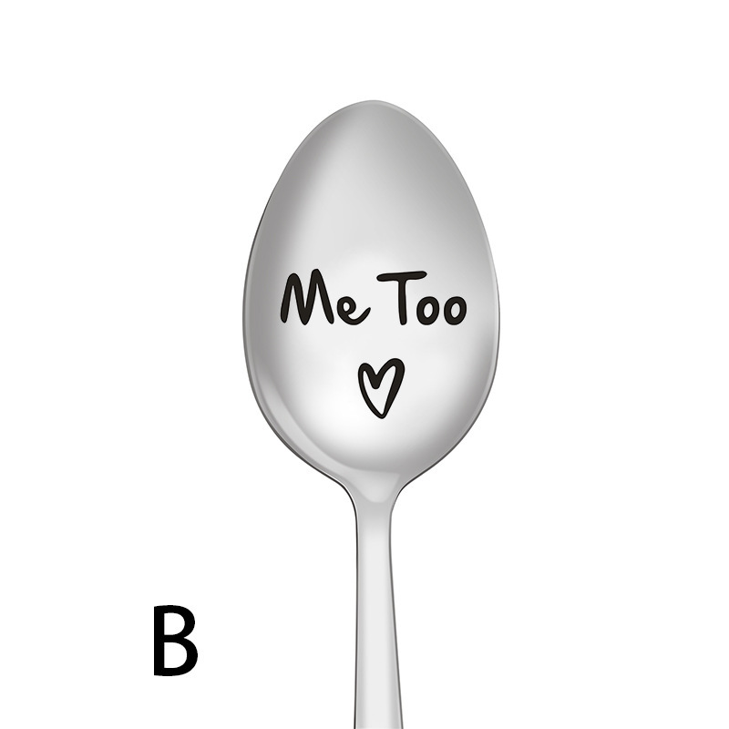 Picture of Long-Handled Stainless Steel Spoon, New Creative Mixing Spoon, Various Patterns and Engravings, Household Tableware Manufacturer Wholesale