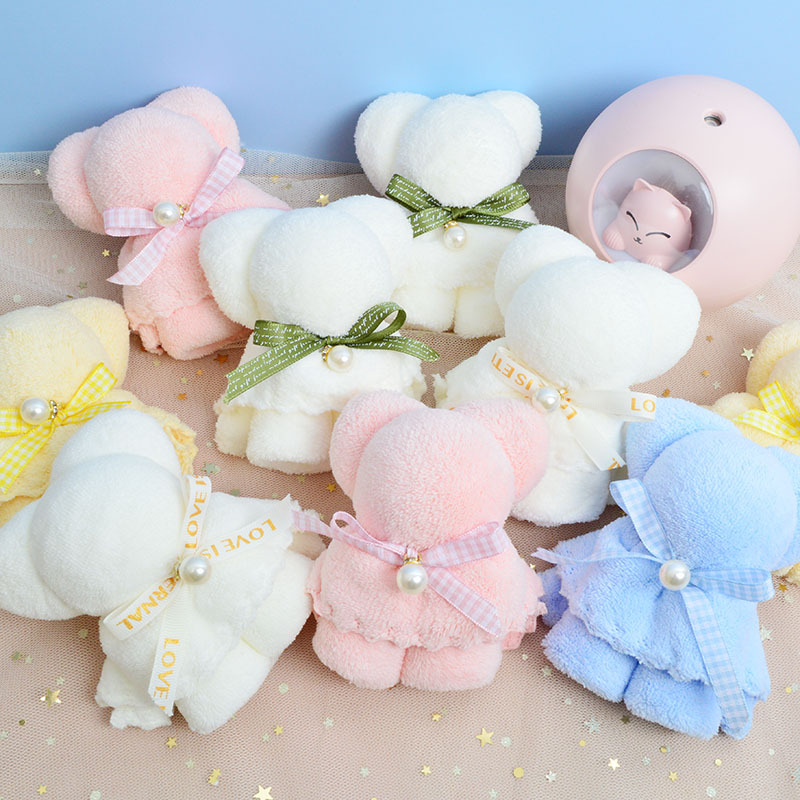 Bear Towel Souvenir Wedding Celebration Gift Shop Wedding Candy National Day Mid-Autumn Festival Gift Items Gift Box Coral Fleece Material