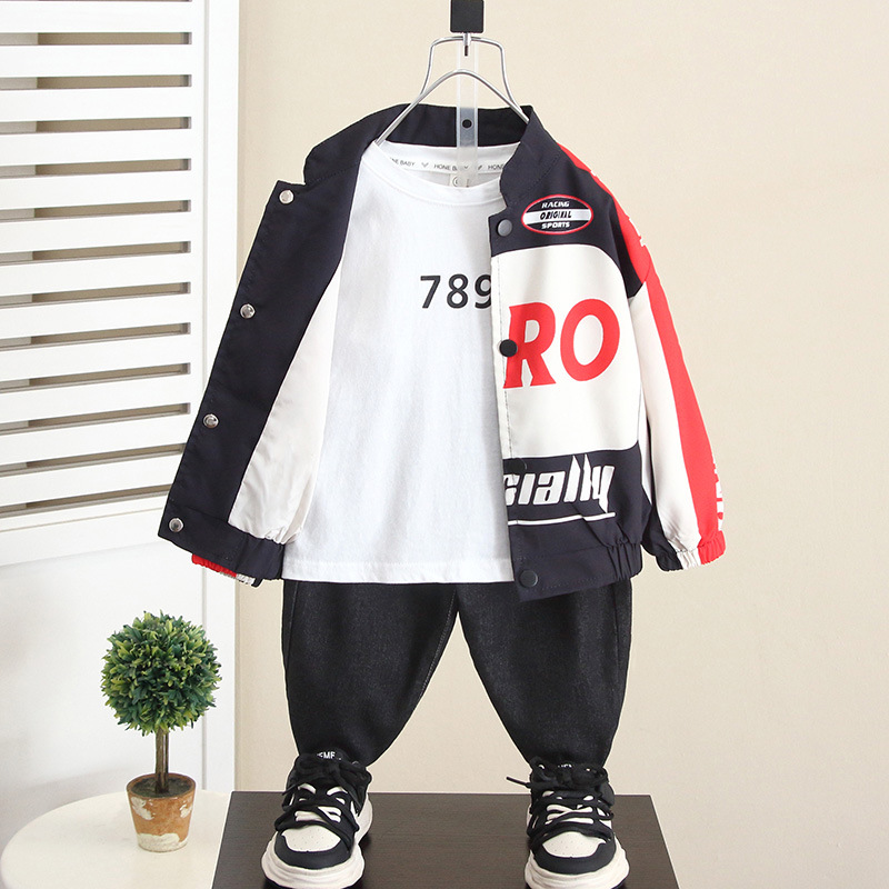 Picture of 5956 Boys' Trendy Motorcycle Jacket 2025 Autumn New Children's Clothing Spring and Autumn Street Style Jacket Top for Babies