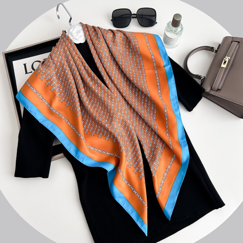 Picture of New Multifunctional Sun Protection Shawl Fashion Designer Print 90 Square Scarf Imitation Silk Twill Versatile Women's Silk Scarf