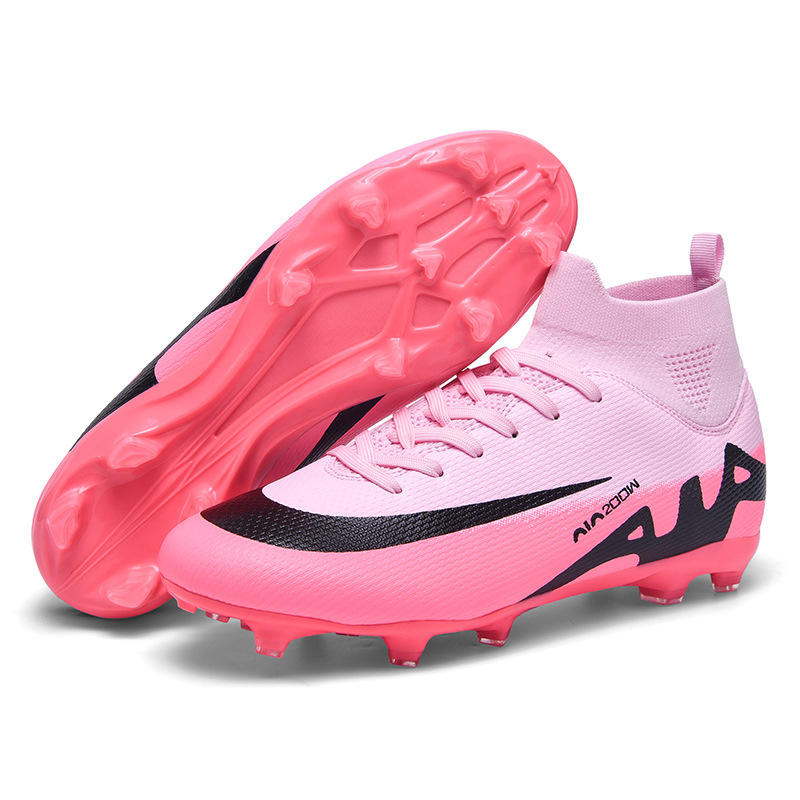 Cross-border plus size Soccer Shoes Men's High-top Students Competition Training Shoes Artificial Lawn Long Crushed Nails Children's Soccer Shoes