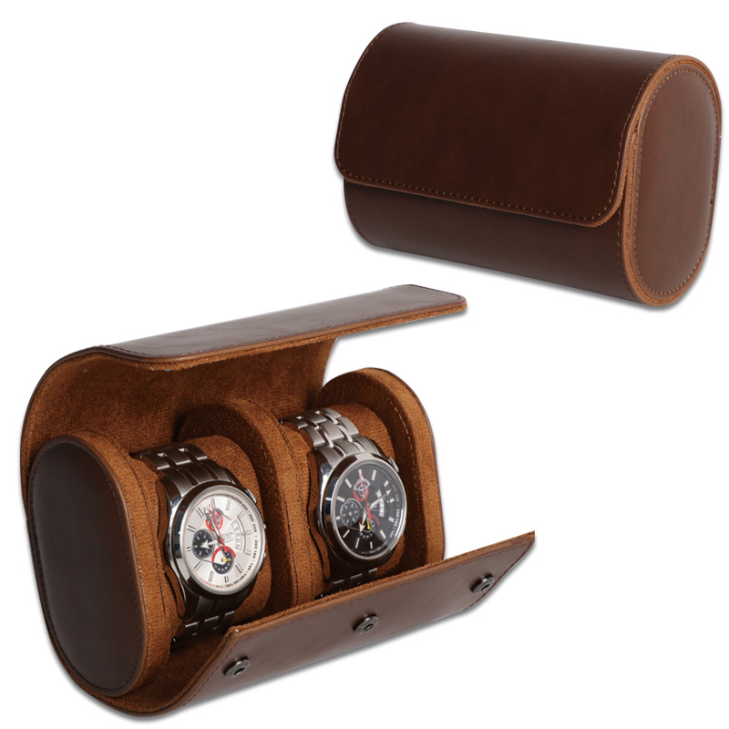 Picture of Spot Waterproof and Durable Watch Brown Storage Bag Portable Watch Box One/Two/Three Watch Position Travel Storage Box