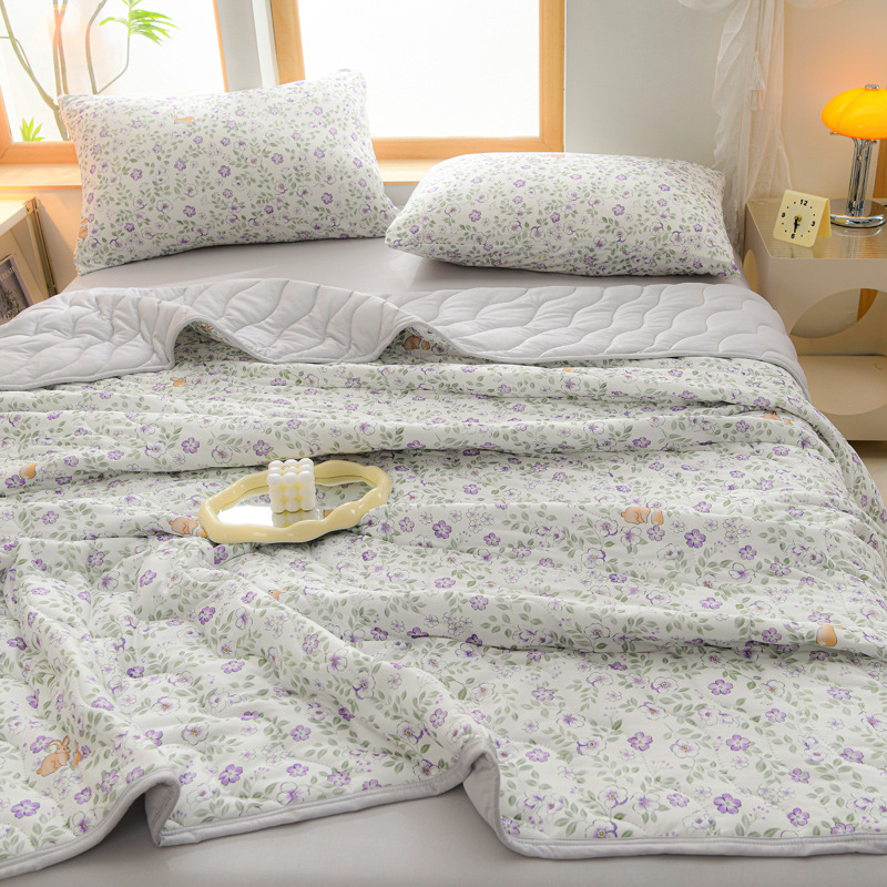 Picture of New Type A Knitted Cotton Summer Quilt Single Double Student Dormitory Summer Air-conditioning Quilt Children's Thin Quilt Washable
