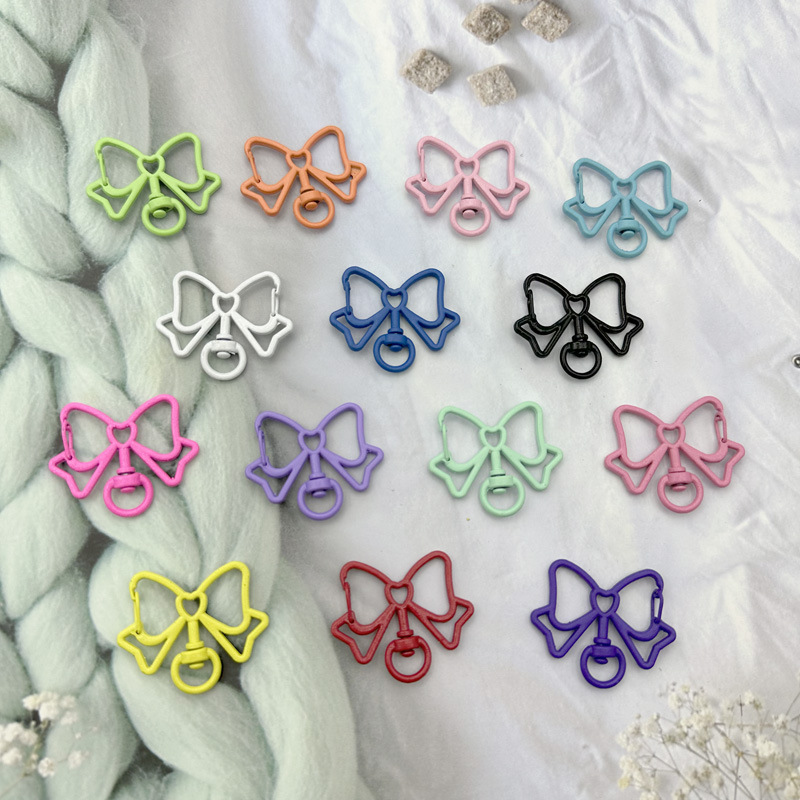 Bow hairpin candy color jewelry zinc alloy pendant accessories DIY handmade accessories color variety