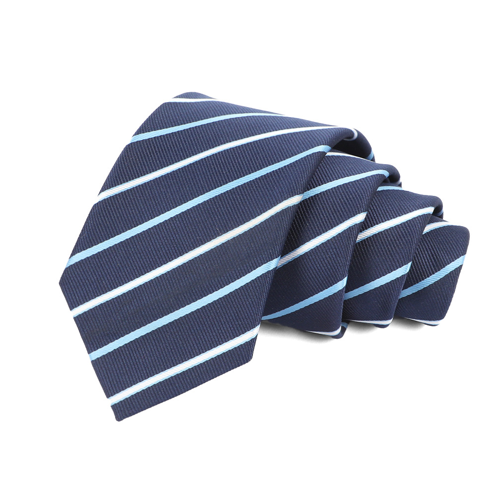 Picture of Men's Tie Business Casual Stripesd Tie 8cm Polyester Jacquard Embroider Print Tie Wholesale Formal Wear