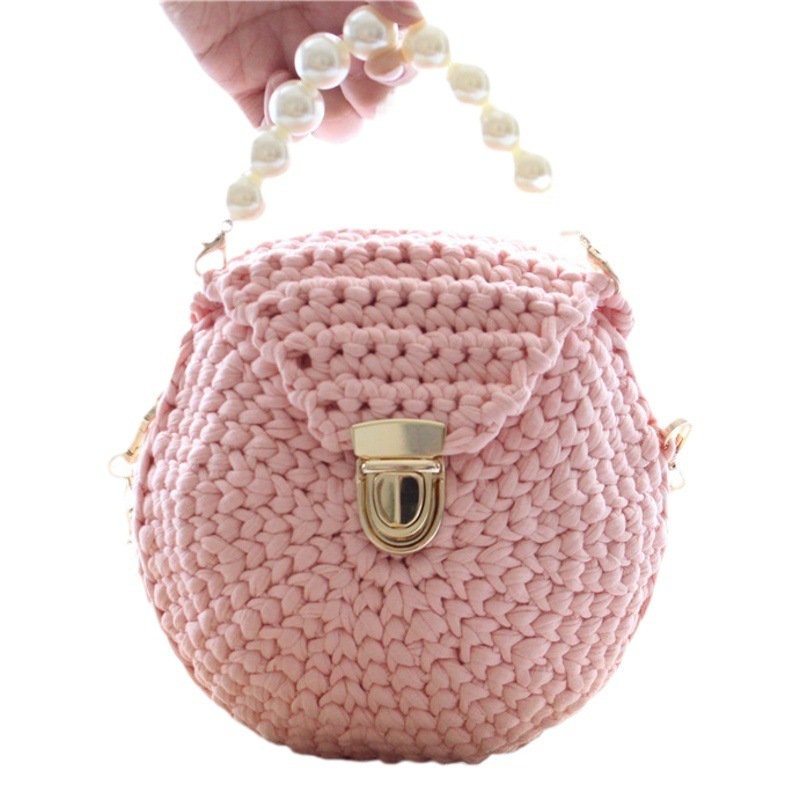 Huangshang Woven Bag Pregnancy to Pass the Time Hand Knitted Wool DIY Bag Material Bag Wholesale Handmade