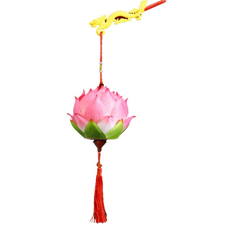 New Year Lantern Lotus Lantern Portable Lantern Children's Handmade DIY Portable Festival Decoration Antique National Tide Lantern