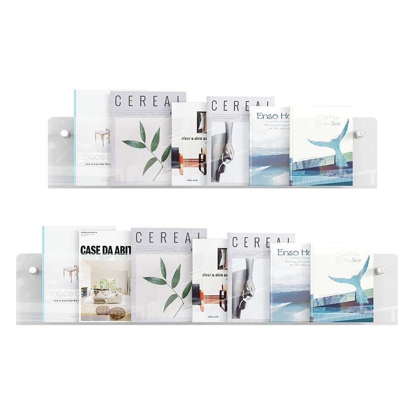 Transparent Acrylic Wall Storage Rack Study Magazine Display Rack Kindergarten Wall-mounted Storage Book and Newspaper Rack