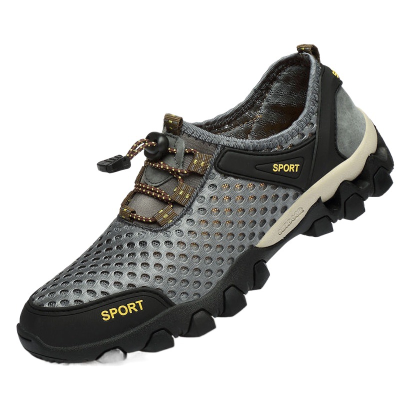 2025 New Summer Korean Style Mesh Hiking Shoes, Breathable and Fashionable Wading Shoes, Men's Sports and Leisure Running Shoes