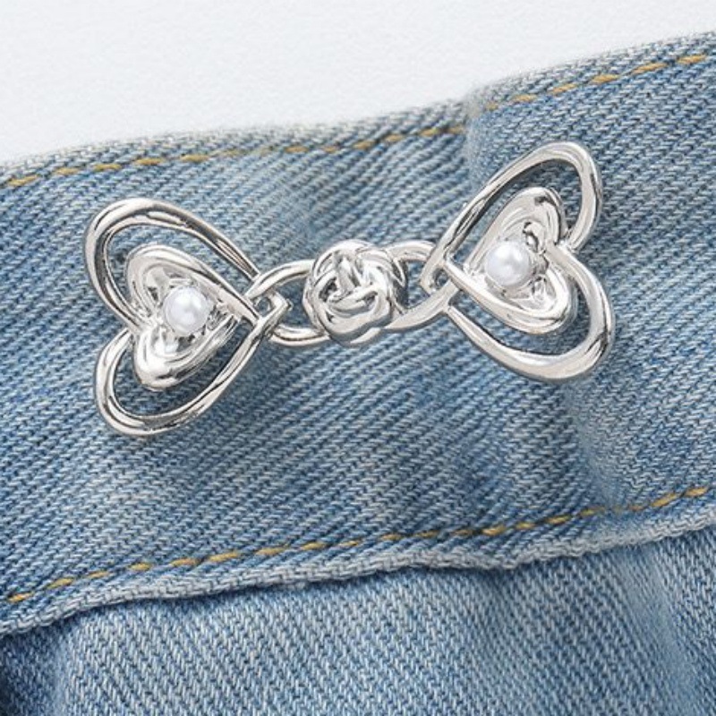 Picture of Chinese Knot Waist Buckle Pair Buckle Flat Bottom Removable Nail-free Seam-free Button Girl's Trouser Skirt Waist Size Change Artifact