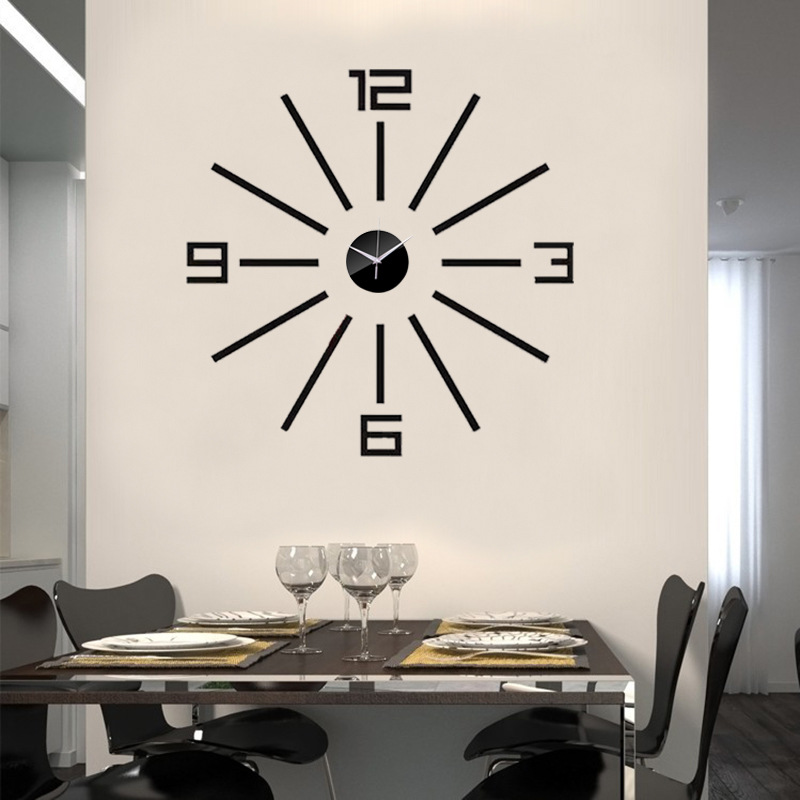 DIY Creative Wall Clock Acrylic Mirror Wall Sticker Clock Mute Guest Wall Clock Hall Bedroom Decorative Wall Sticker Clock