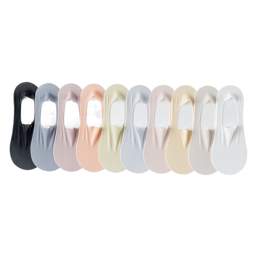 Summer Thin Ice Silk Socks Women's Mesh Socks Breathable Solid Color Boat Socks Seamless Shallow Mouth Easiest for Match Socks Women's Invisible Socks