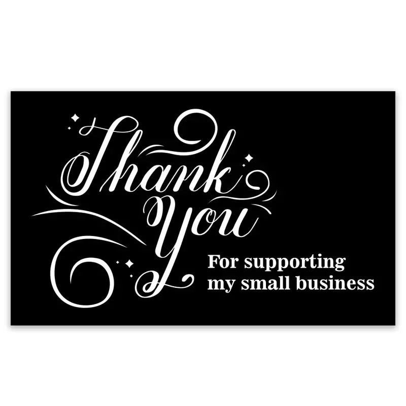 Picture of Cross-Border Wholesale Black Thank You Card Coated Paper Card Thank You Gift Card Packaging English Card