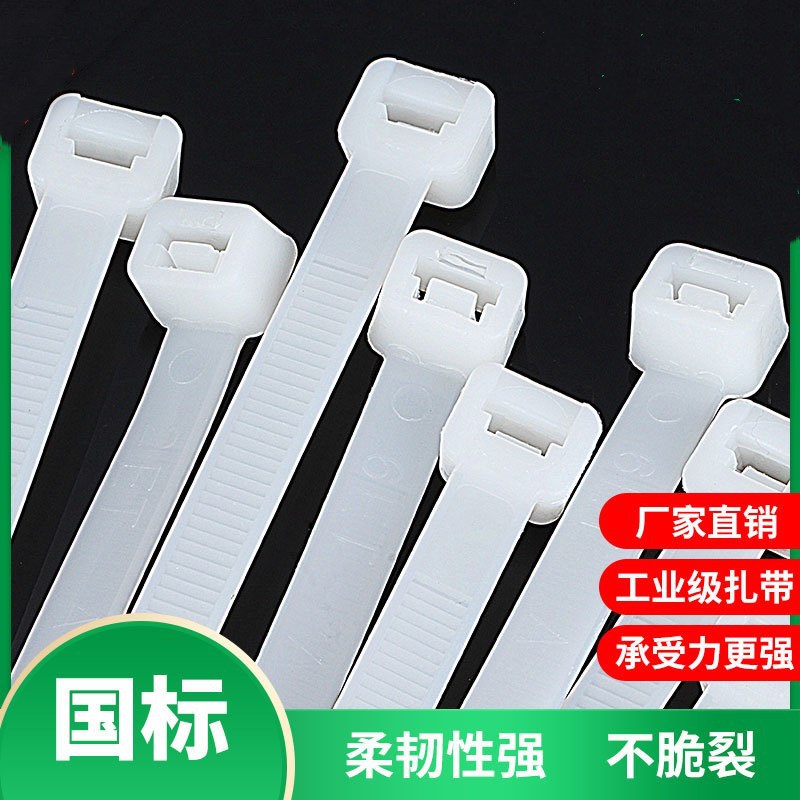 Picture of Self-locking nylon cable tie foreign trade black and white plastic cable tie tape cold-resistant anti-aging cable tie 100 pieces