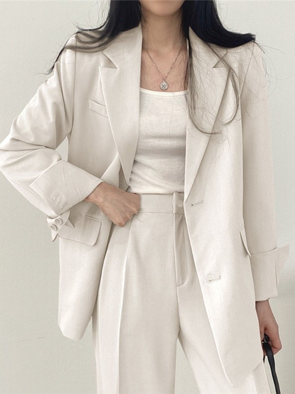 Suit Jacket High Sense Women's Spring and Autumn Design Sense Thin Niche Professional suit Temperament Slim-fit Small Suit Two-piece Set