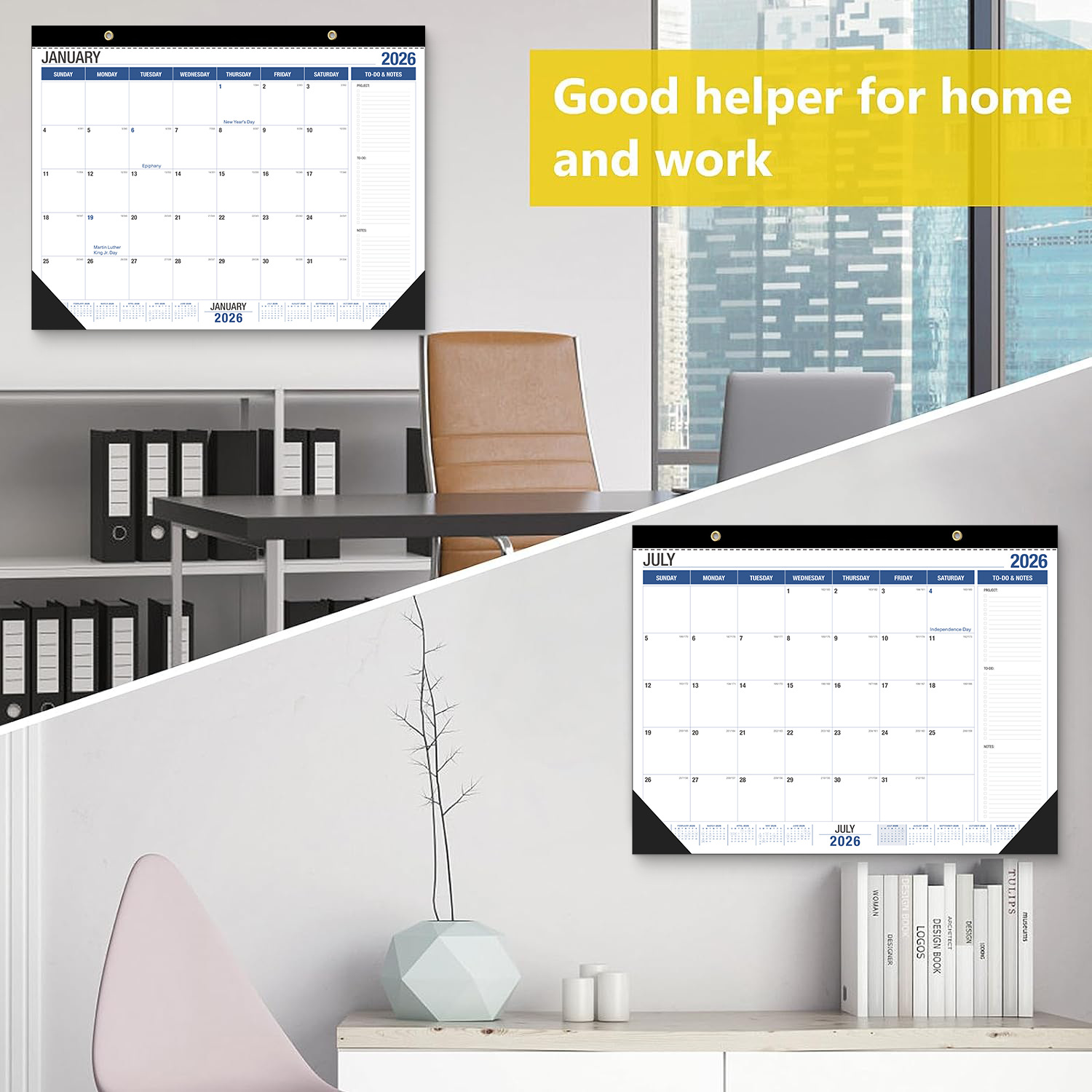 Picture of Extra Large English Version of the Wall Calendar Amazon's Popular Simple and High-Looking 26-27 Calendar Countdown Desktop Table