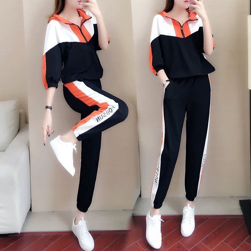 Picture of Leisure sports suit women's 2023 new spring and autumn student loose Korean style slimming fashionable western style sweater two-piece set