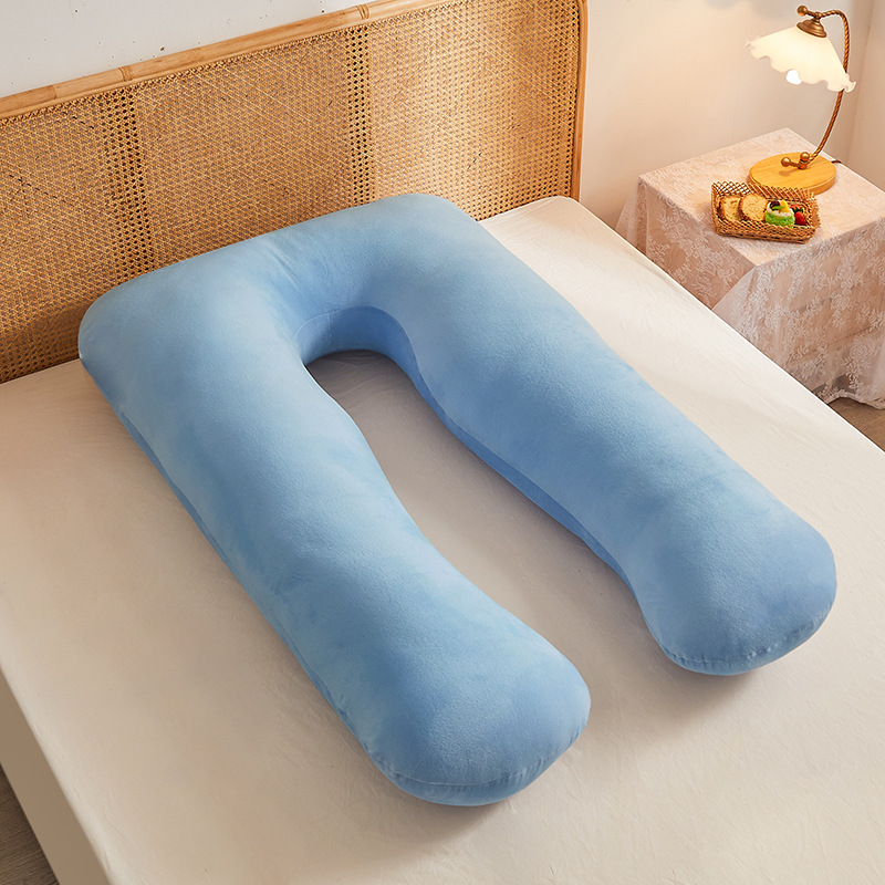 Picture of Maternity Pillow Direct Sales Amazon Multifunctional Maternity Pillow Side Sleeper Pillow Pure Cotton Removable and Washable U-Shaped Nap Pillow Cushion