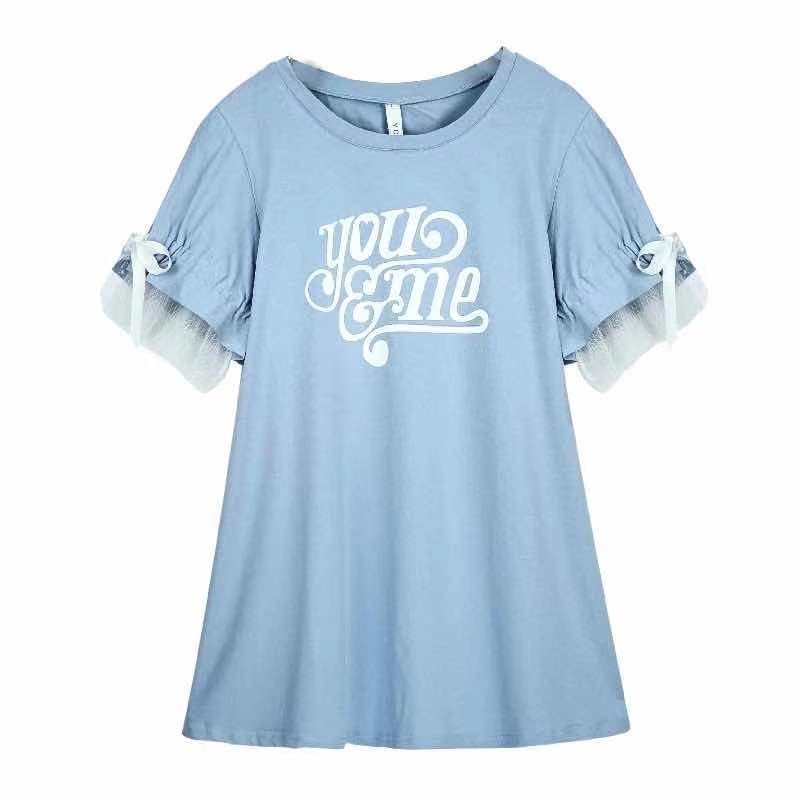 Picture of New Pregnant Women's Summer Half-sleeved T-shirt suit Korean Pregnant Women's Spring Mid-length Top dress Two-piece Set