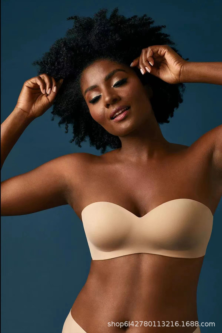 Picture of Cross-Border Popular Strapless Half-Cup Seamless Sexy Push-Up Bra One-Piece Invisible Wedding Dress Off-Shoulder Bra for Women