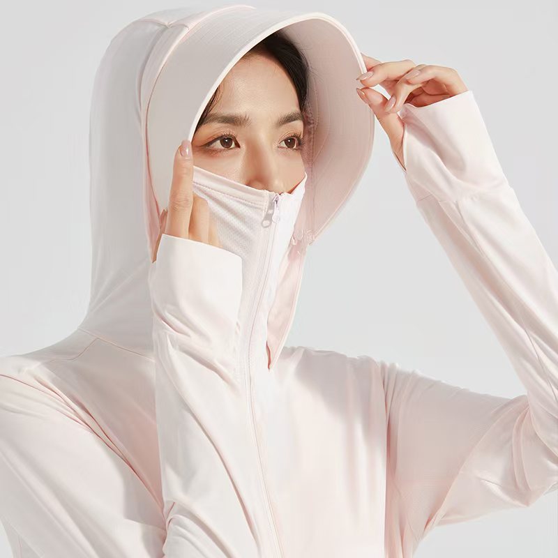 Outdoor Original Yarn Ice Silk Sun Protection Clothing for Women Summer Removable Large Brim Sun Protection Top Anti-Uv Cycling Sun Protection Clothing