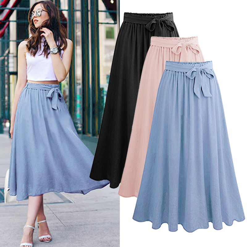 Women's Skirt 100.00kg Summer Korean Style Extra Large Size Women's Fairy chubby girl Ruffled Midi Skirt