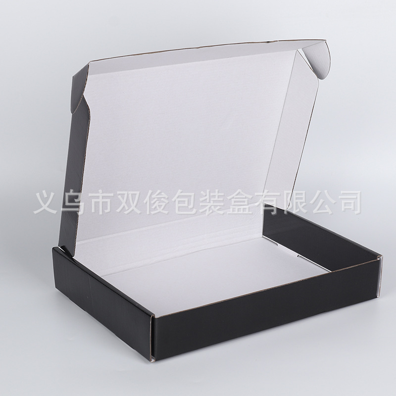 Picture of White spot flying machine box Black gift box flying machine box three-layer extra hard corrugated box clothing packaging box spot